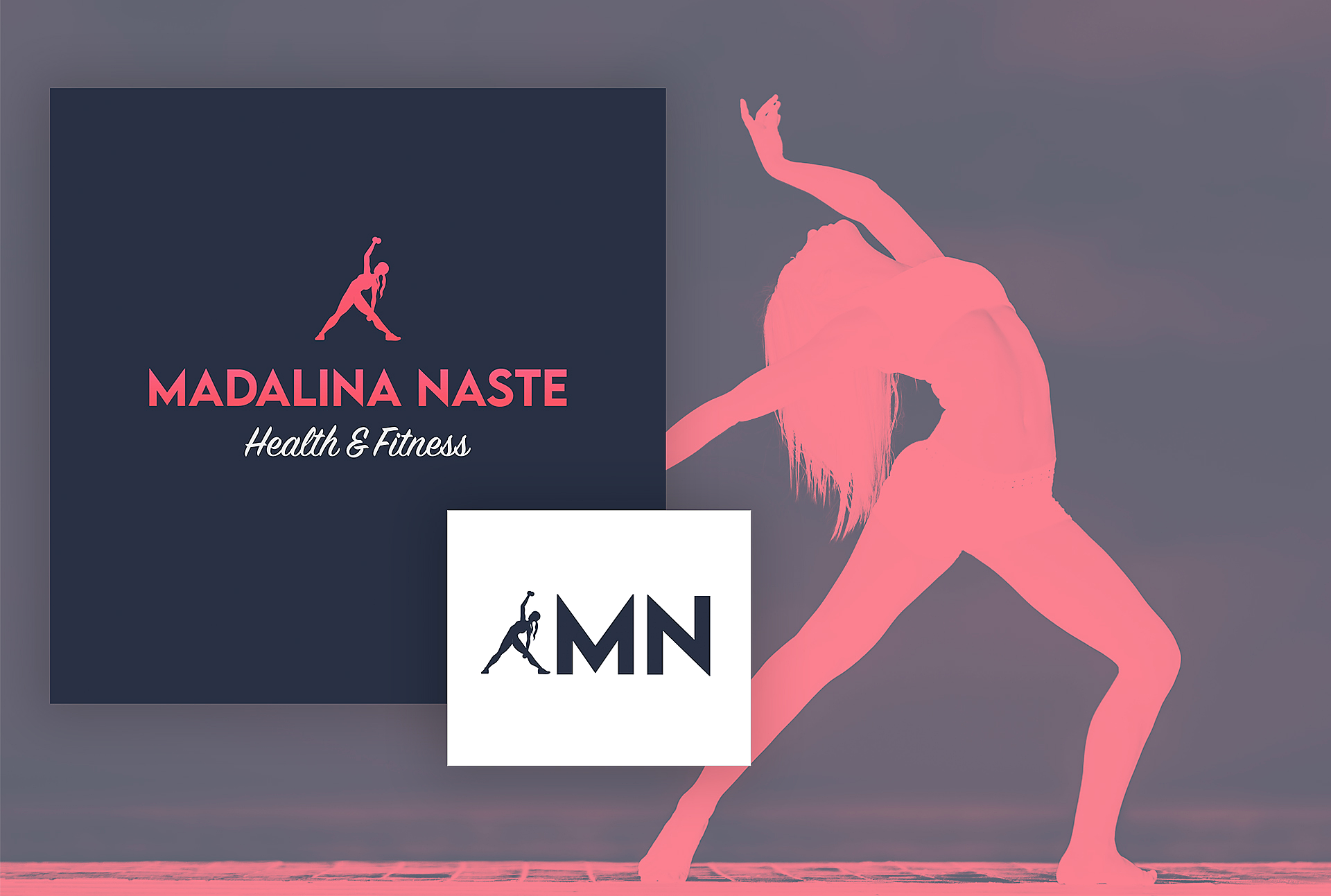 Personal coach brand identity — Madalina Naste logo and monogram